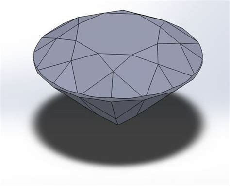 Brilliant Round Cut Diamond Solidworks 3d Cad Model Grabcad