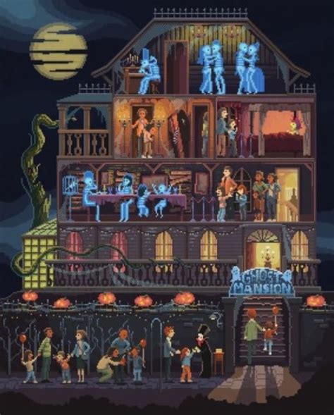 Haunted House Cool Pixel Art Pixel Art Games Halloween Art