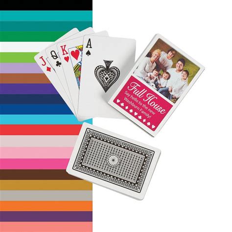 (card games) poker a hand with three cards of the same value. Full House Playing Cards with Custom Photo Box (Per Dozen) | GlowUniverse.com