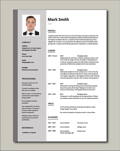 Free Chef Resume Template 2