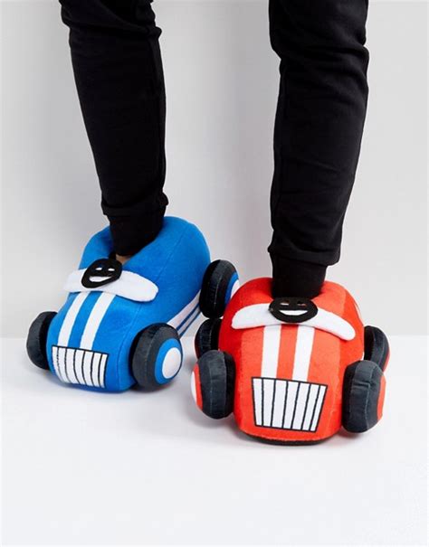 Asos Car Slippers In Red And Blue Asos