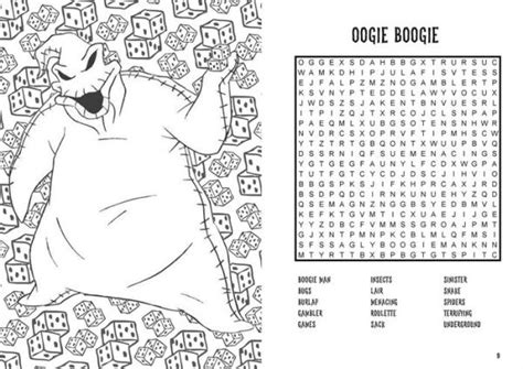 Disney Tim Burtons The Nightmare Before Christmas Word Search And