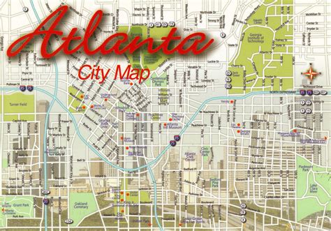 Georgia Atlanta City Map Postcard Us Us Different Theme Flickr