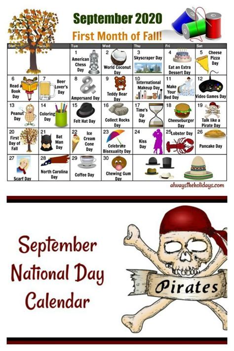 Discover The Best National Days In September Free Printable Calendar