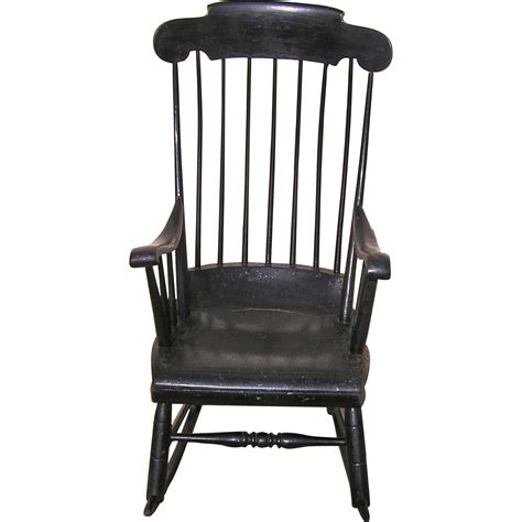 Rocker is in very good condition for its age from the 1963. A Classic Boston Rocker with Black Paint C. 1840's (With ...