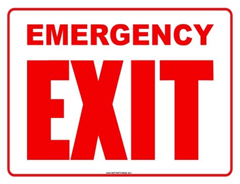 Emergency Exit Sign Free Printable