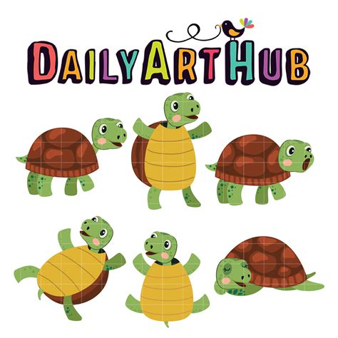 Cute Turtle Character Clip Art Set Daily Art Hub Free Clip Art Everyday