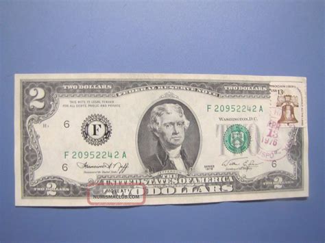 1976 First Day Issue 2 Federal Reserve Note Bicentennial Two Dollar Bill