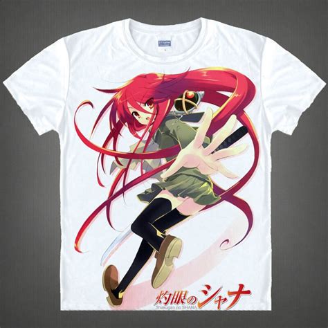 Burning Eyed Shana T Shirt Crimson Realm Shirt Colorful T Shirts Anime