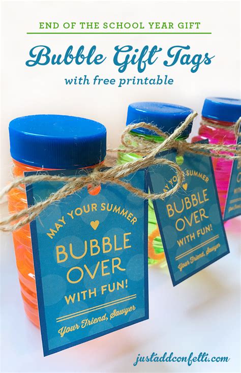 You'll find quality phrases to help you communicate the yearly accomplishments and current needs improvement of your elementary students. End of the School Year Bubble Gift Tags with Free ...