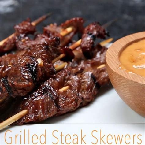fire up the grill and make these tasty af beef skewers steak cubes instead of strips beef