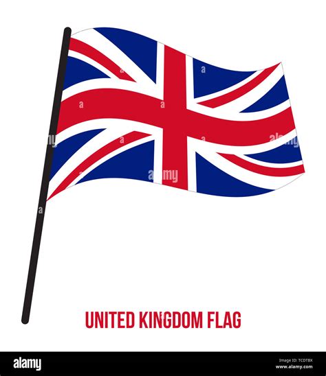 United Kingdom Flag Waving Vector Illustration On White Background United Kingdom National Flag
