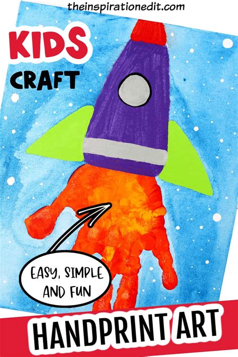 Fun Handprint Rocket Craft For Preschoolers · The Inspiration Edit