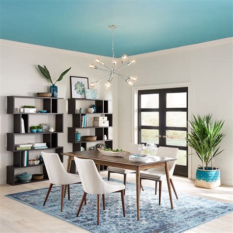 Dark Blue Ceiling Living Room