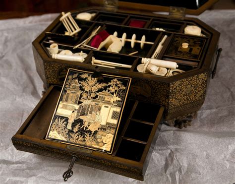 A Mid 19th Century Chinese Lacquer Sewing Box At 1stdibs Chinese Sewing Box 19th Century