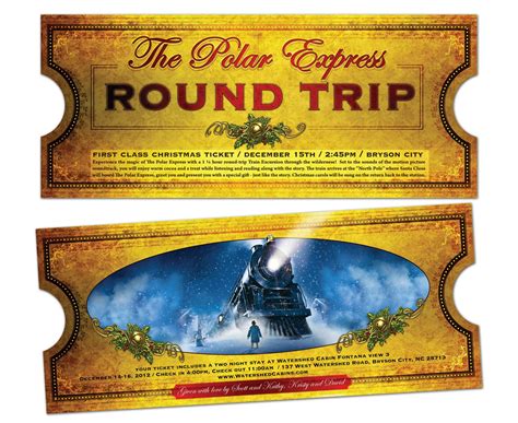 The two main things that make us recall the book are the train tickets and the christmas bell. 5 (five) Polar Express Invitation Tickets | Polar express ...