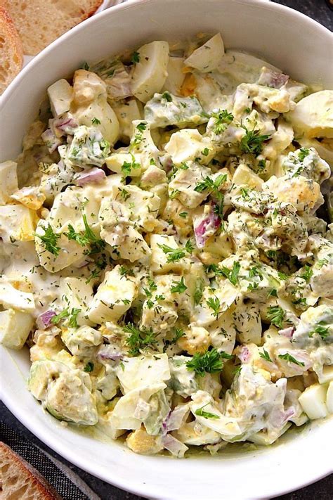 This easy creamy potato salad recipe is a summer staple. Avocado Egg Salad Recipe - lighter egg salad with avocado ...