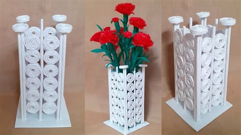 Vas Bunga Dari Kertas HVs Bekas Vase Paper Flower YouTube