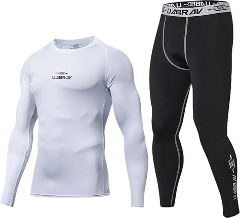 men s workout set compression shirt pants long sleeves quick dry fitness tracksuit yoga tight