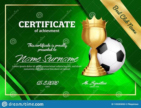 Football Certificate Template