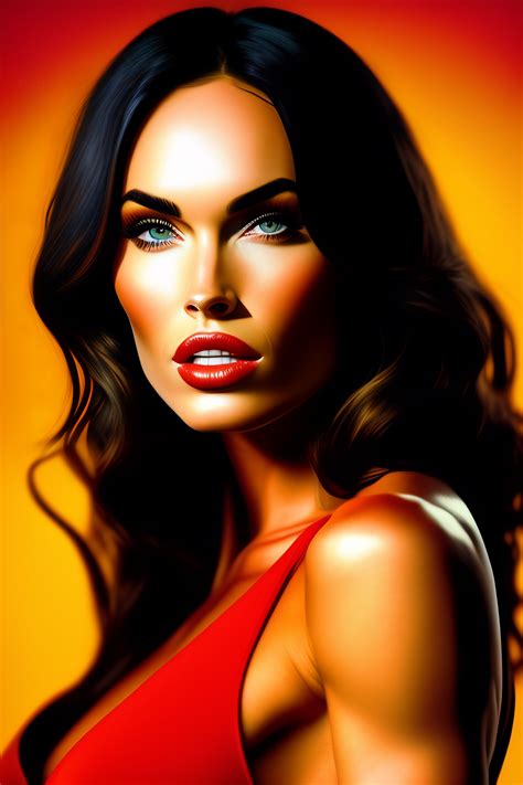 Lexica Portrait Of Megan Fox With Semi Opened Mouth Intricate Headshot Cartoon Impact