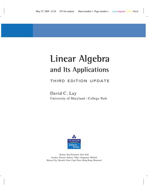 Linear Algebra And Its Applications 5th Edition Solutions Solutions
