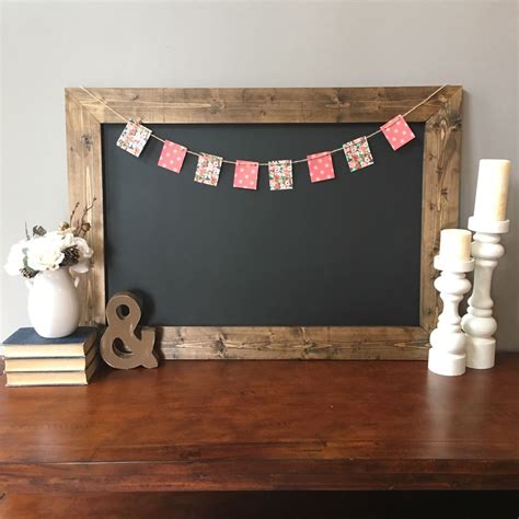 Extra Large Magnetic Chalkboard 28x40 With Rustic Wood Etsy