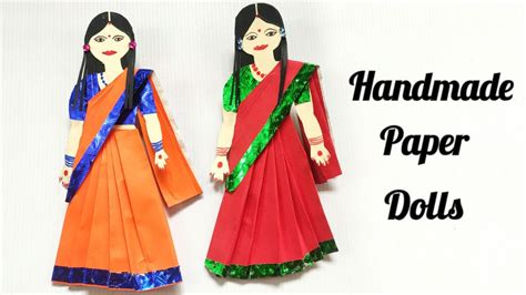 Diy Handmade Paper Doll In Saree School Project Craft Ideas Very