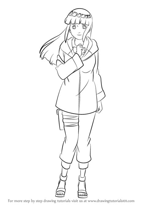 Learn How to Draw Hinata Hyuga from Naruto (Naruto) Step by Step