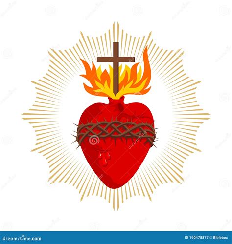 Sacred Heart Of Jesus Christ Lord And Savior Of The World Cross In