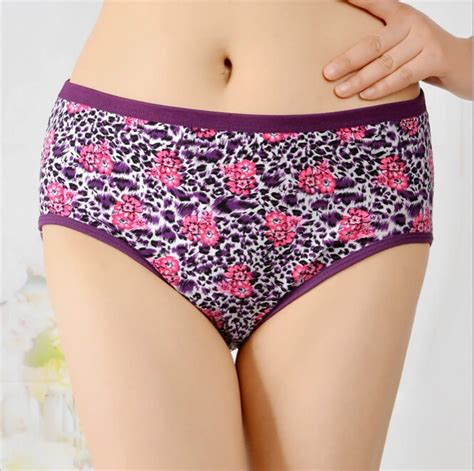 Buy Panties Underwear Women Large Size Leopard Print Mommy Briefs Soft Cotton