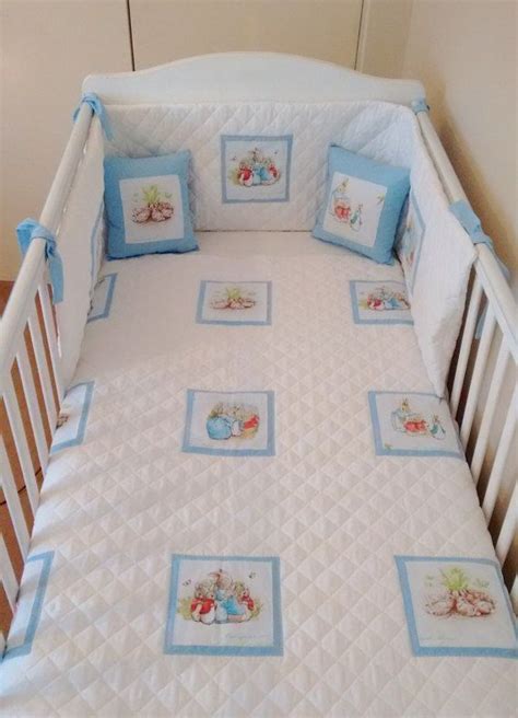 Beatrix Potter Boys Blue And White Quilted Bedding Peter Rabbit