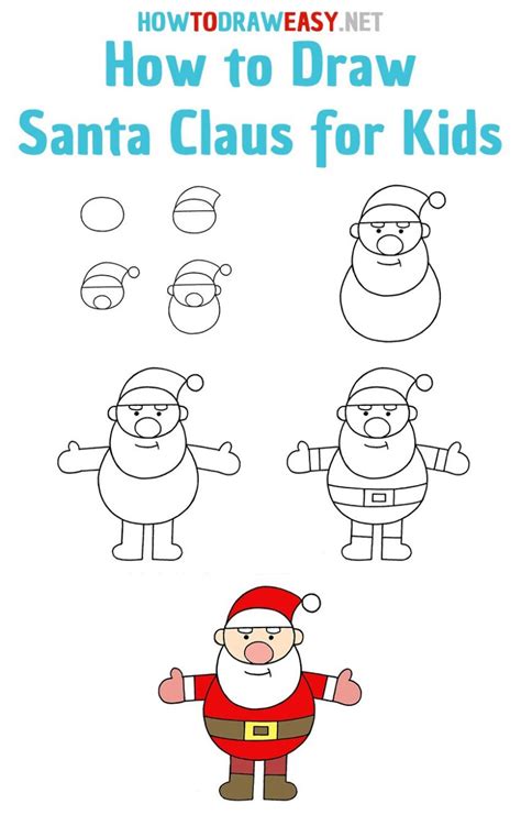 How To Draw Santa Claus For Kids How To Draw Easy