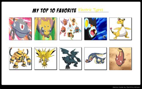 My Top 10 Favorite Electric Type Pokemon By Lightarcindumati On Deviantart