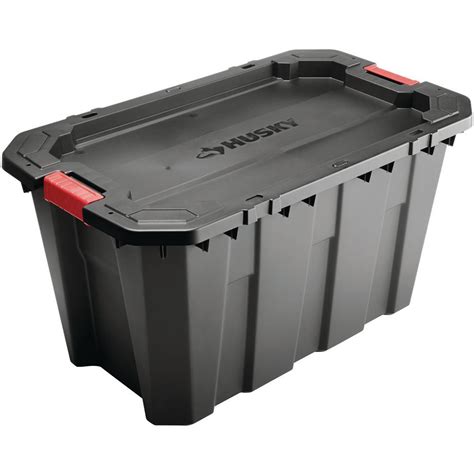 Quantum storage heavy duty attached top container — 24in. 35 Gal. Large Tote Box Latch Stack Black Lid Heavy Duty ...