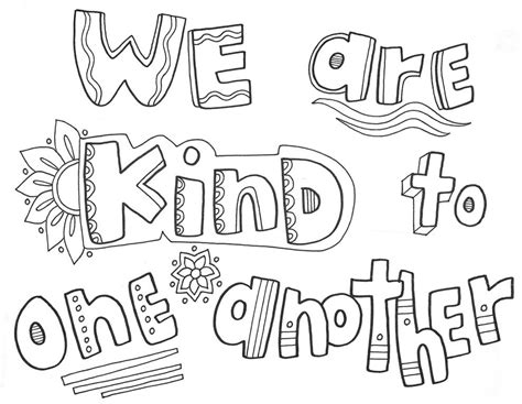 Being Kind Coloring Page For Kids