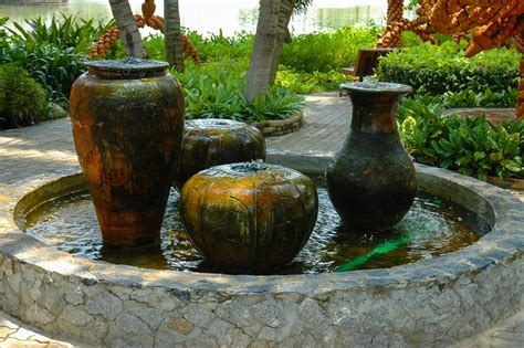 Free Images Botany Garden Rock Fountain Vases Water Feature