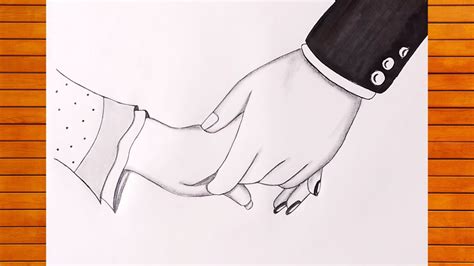 How To Draw Romantic Couple Holding Hands Pencil Sketch Romantic