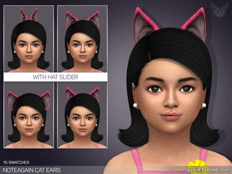 Notegains Cat Ears For Kids Giuliettasims Cat Ears Sims 4 Sims