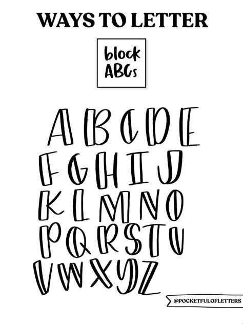 Ways To Letter Block Abcs Lettering Lettering Guide Lettering