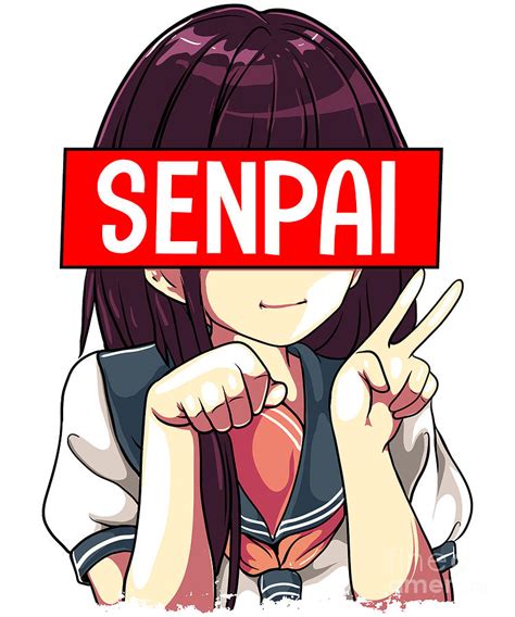 Senpai Anime Girl Japanese Cute Manga Kawaii Digital Art By The Perfect