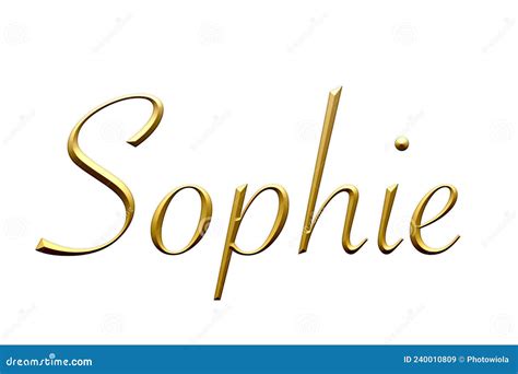 Sophie Female Name Gold 3d Icon On White Background Decorative
