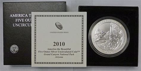 2010 P America The Beautiful 5 Oz Silver Uncirculated Grand Canyon