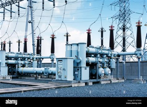High Voltage Power Transformer Substation Stock Photo Alamy