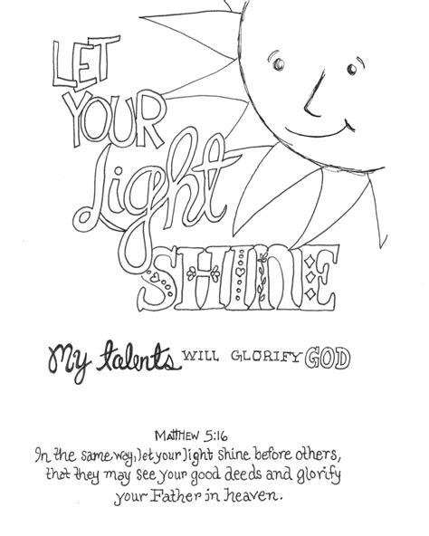 Let Your Light Shine Coloring Page Sundayschoolist
