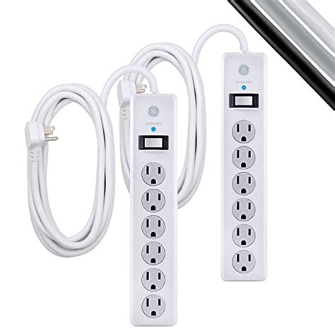 Ge 6 Outlet Surge Protector 2 Pack 20 Ft Extension Cord Power Strip