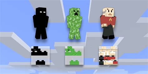 Figma - Custom Minecraft Skins | Templates to make your own Minecraft skins! - Six example skins 