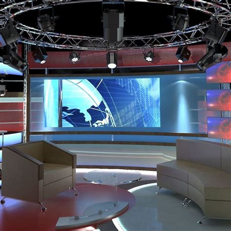 Virtual Tv Studio Chat Set 1 Cgtrader