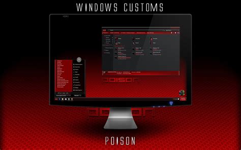 Poison черно красная тема для Windows 10 скачать