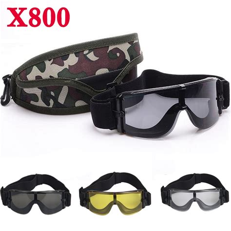 x800 outdoor airsoft tactical goggle windproof glass anti dust helmet glasses military
